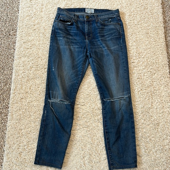 Current/Elliott Denim - CURRENT/ELLIOT 29 distressed and speckled jeans with blown knees and soft denim